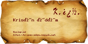 Krisán Ádám névjegykártya